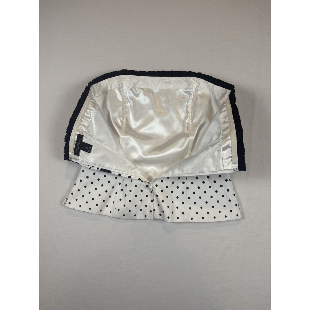 White House Black Market corsette black and white polka dot and roses size 10 - Picture 3 of 7